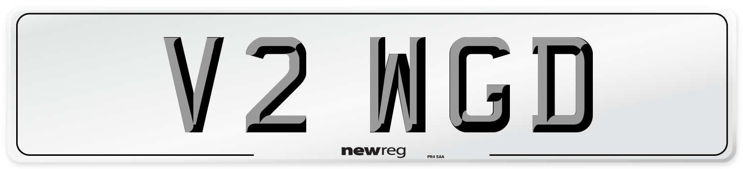 V2 WGD Number Plate from New Reg